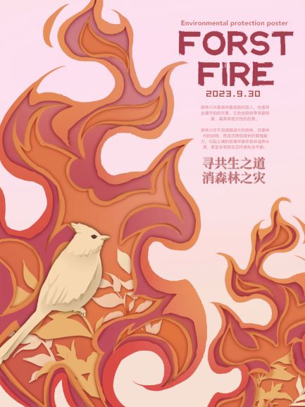 0216-“寻共生道，守自然心”纸艺生态主题海报(齐羚钧、杨子晗)(图文)消森林之灾.jpg